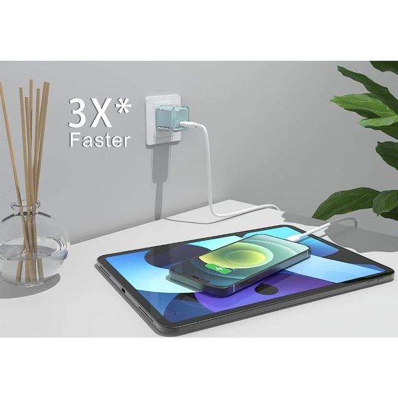 USB C Charger 20W PD 3.0 Durable Compact Fast Charger Light Cyan - Picture 6 of 6